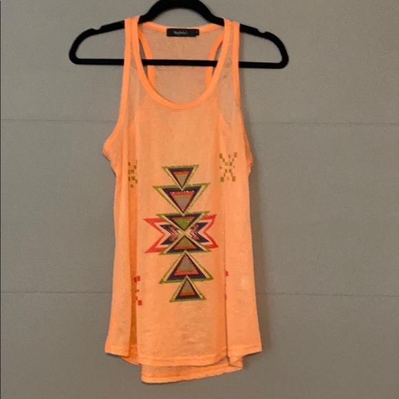 Magnolia Tops - Orange Aztec tank